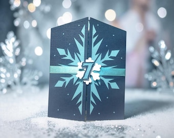 Ice Princess Tri Fold Layered Invite, winter princes, snow princess