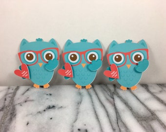 Valentines, Nerdy Owl Boy set of 12, Mini note cards, Valentines Day, Valentines for kids class room, School Valentines,