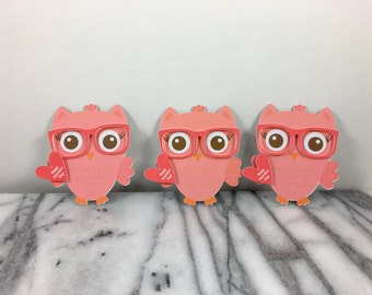 Valentines, Nerdy Owl Girl set of 12, Mini note cards, Valentines Day, School Valentines, Valentines for kids class room