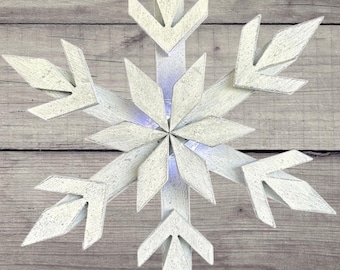 Distressed Wooden Snow Flake,  front door decor, porch decor