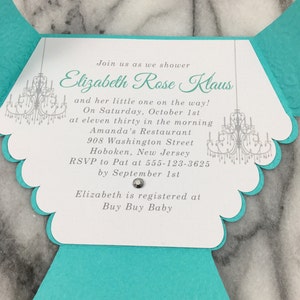 Diaper Invitation: Theme of T&C or Breakfast at Tiffany's for baby shower, announcement, printed and shipped image 2