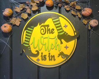 The Witch is In, Door Hanger, porch decor