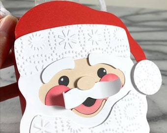 Embossed Santa Favor Bag: Christmas Treat Goodie Bag