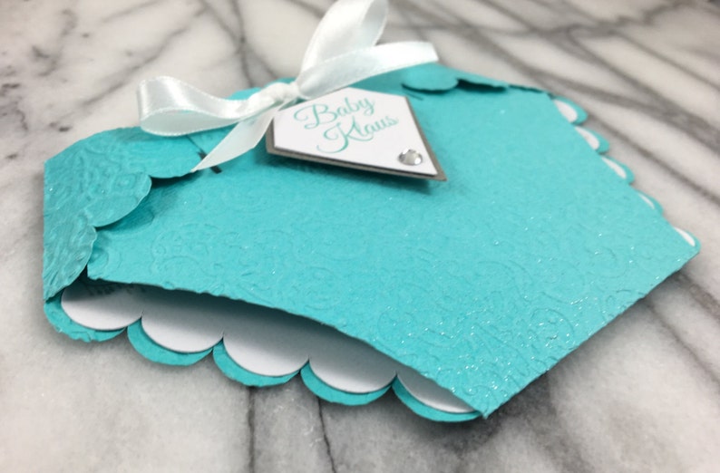 Diaper Invitation: Theme of T&C or Breakfast at Tiffany's for baby shower, announcement, printed and shipped image 3