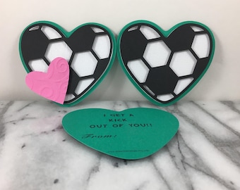 Soccer Valentines, set of 12, Mini note cards, Valentines Day, Classroom Valentines, School Valentines, Preschool Valentines