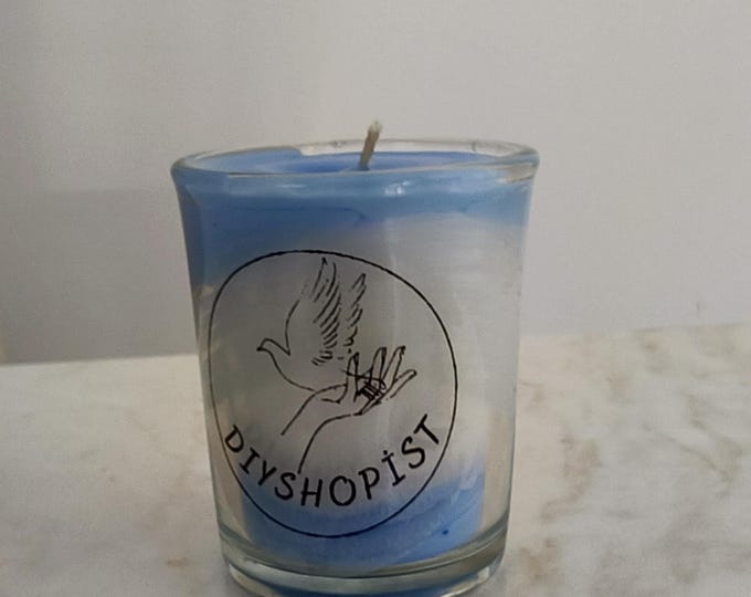 Blue Sea Stone Gel Candle: Ocean Home Decor