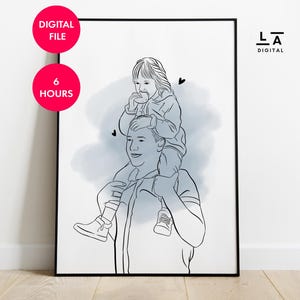 Custom Hand-Drawn One Line Portrait: Personalized Couple Photo Illustration