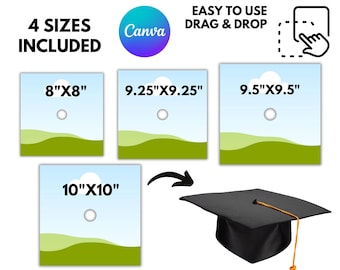 Graduation Cap Topper Canva Template: Cap College Grad Design