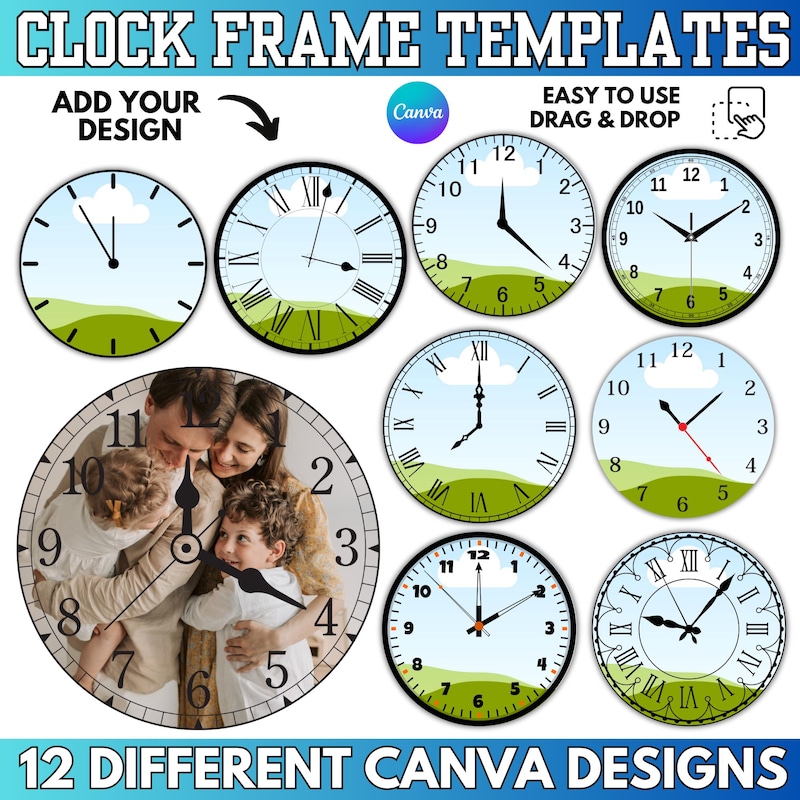 Editable Digital Clock - Etsy