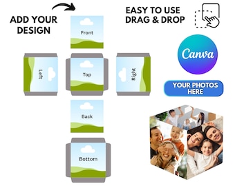 Benutzerdefinierte Photo Cube Canva Vorlage: Fotobox Vorlagen