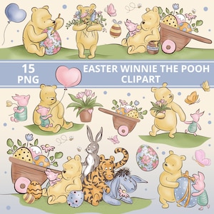 Easter Winnie the Pooh PNG Clipart Bundle (Digital Download)