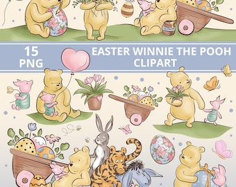 Easter Winnie the Pooh PNG Clipart Bundle (Digital Download)
