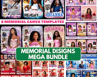 Memorial Designs Mega Bundle: 6 In 1 In Loving Memory Canva Design Bundles