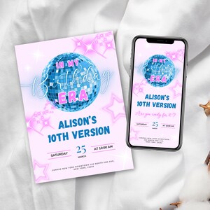 Editable Birthday Era Invitation: Teen Girl Birthday Party Invite (Digital Download)