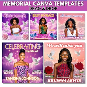 In Loving Memory Canva Editable Template,  Memorial Programs Signs Flyers Funeral Templates, In Loving Memory Shirt Funeral Shirt Background