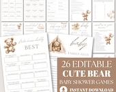 Editable Teddy Bear Baby Shower Games Bundle (Digital Download)