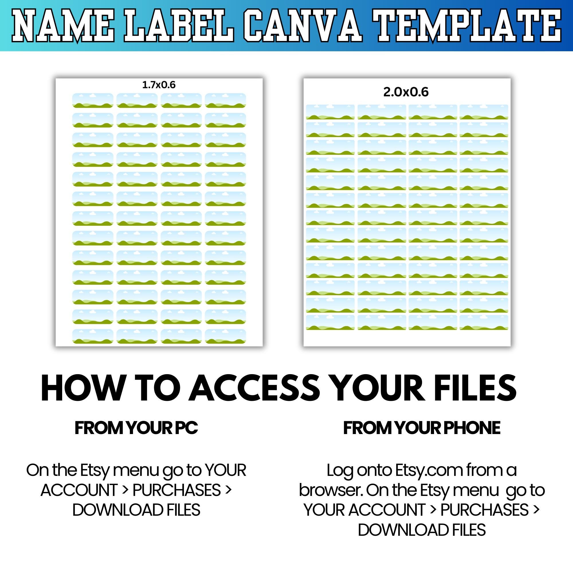 Name Labels Canva Editable Template Bundle, Custom Label Frame Designs ...