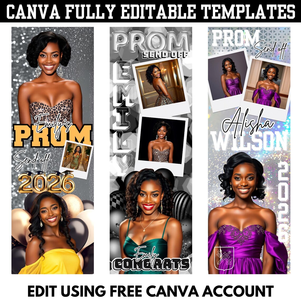 Send Off Program Banner Prom Send off Banner Canva Editable Template: Class 2026 Celebration ...