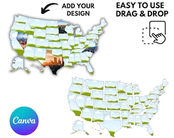 Canvaframes VS: eenvoudig sjablonen voor Amerikaanse staten slepen en neerzetten