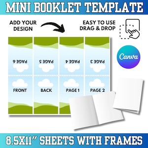 Editable Booklet Canva Template: Drag & Drop Mini Booklet Fold Book