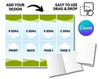 Editable Booklet Canva Template: Drag & Drop Mini Booklet Fold Book