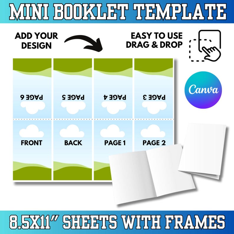 Editable Booklet Canva Template: Drag & Drop Mini Booklet Fold Book - Etsy