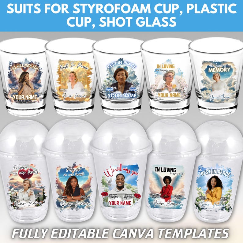 Memorial Designs Styrofoam Cup Mega Bundle: 4 in 1 in Loving Memory ...