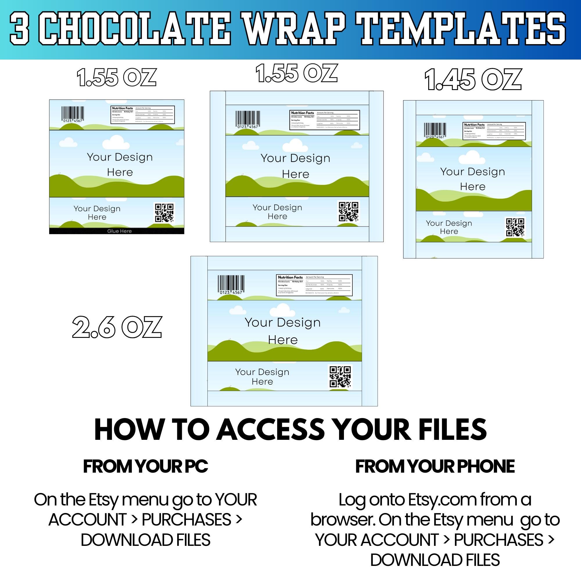 Chocolate Bar Wrapper Templates: Candy Wrap Canva, Party Favor - Etsy