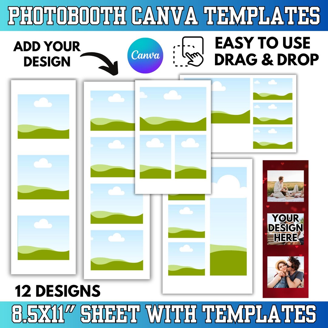 4x6 Photo Booth Canva Template Valentine, Couple Wedding Photobooth