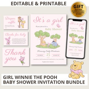 Winnie the Pooh Baby Shower Invitation Bundle (Digital Download)