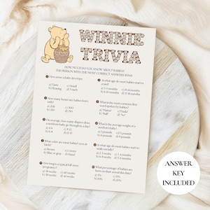 Juego clásico de trivia para baby shower de Winnie Pooh, plantilla de juego de trivia para baby shower de Winnie Pooh, plantilla de trivia para baby shower, preguntas de trivia, 17