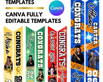 2026 Graduation Stole Template: Editable Grad Stole Canva Design