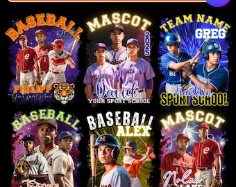 Baseball Mascot Shirt Canva Template:  Custom Homecoming and School Design, Football Bootleg T-Shirt