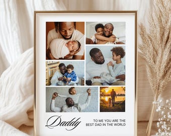 Personalized Dad Photo Collage, Father's Day Gift (Digital Download)