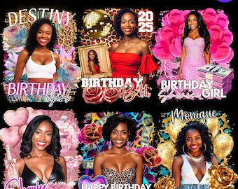 Birthday Queen Canva Templates: T-Shirt, Styrofoam Cup Sticker Designs, Party Pack