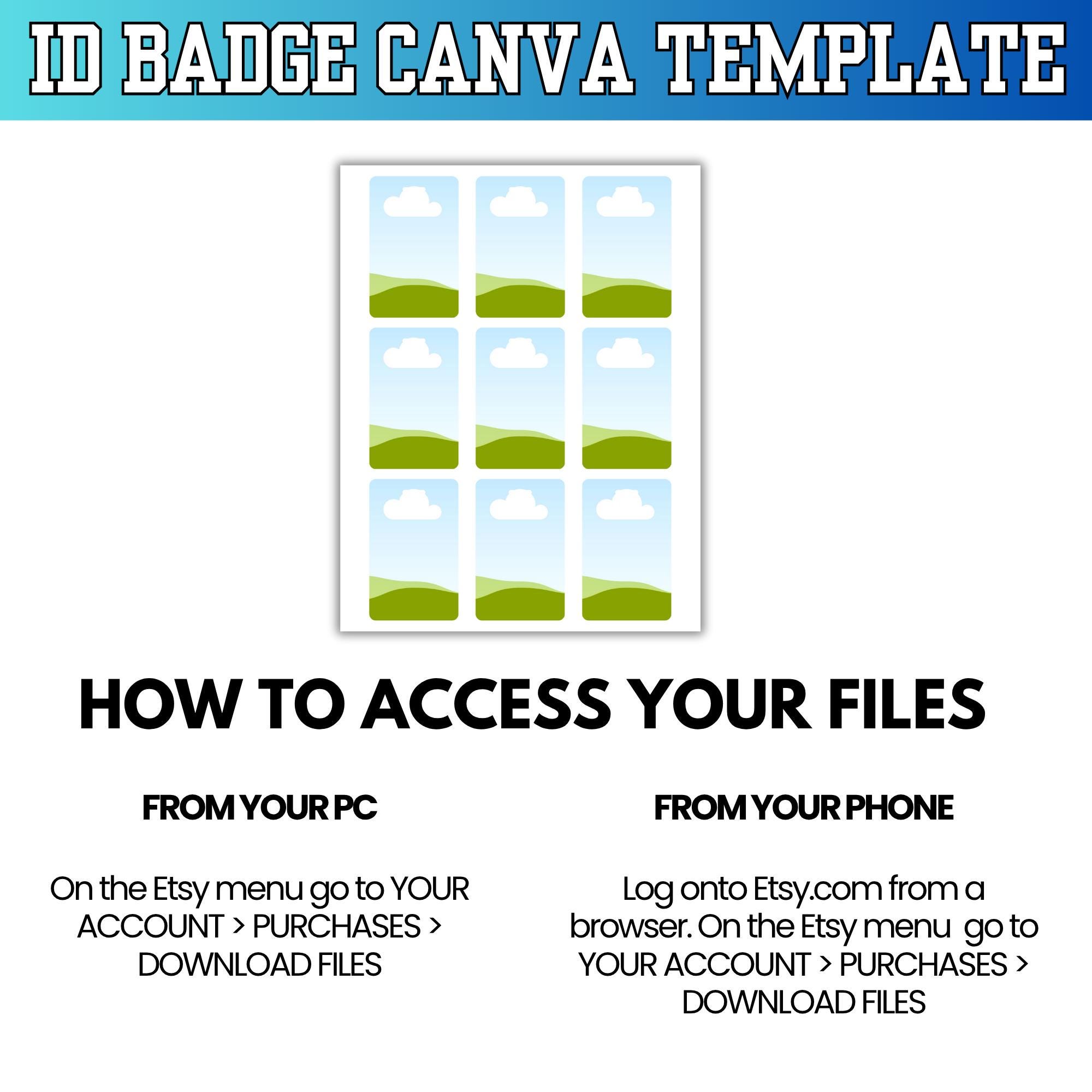 Editable ID Badge Template: ID Card Drag & Drop Canva Design - Etsy