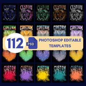 112 Bundle Pack of Editable Photoshop (PS) Templates for Bootleg Designs, Editable Photoshop PSD Files, DIY Bootleg Designs, Custom Rap Tees