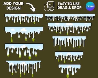 Dripping Borders Canva Frame Template: Drag & Drop Design