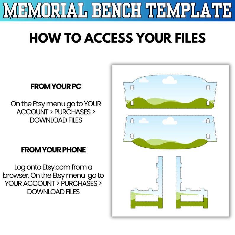 Memorial Bench Sublimation Template: Canva Editable Keepsake (digital ...
