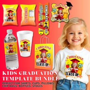 2025 Graduation Canva Template Bundle: T-Shirt, Stole, Fan (Digital Download)