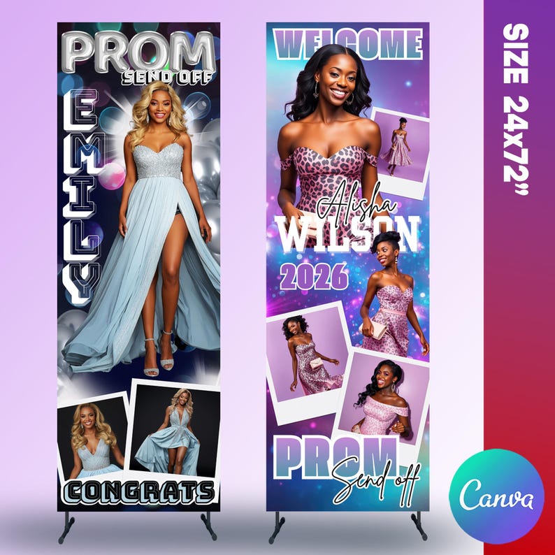 Send Off Program Banner 4 Prom Send off Banner Canva Editable Template: Class 2026 Celebration ...