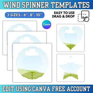 Wind Spinner Template: 3 Sizes, Spinner Canva Frame, Sublimation Design