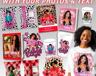 Custom Birthday Party Design Bundle: Personalized Favor Pack, Insert Your Design