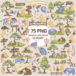 MEGA Classic Winnie the Pooh and Friends PNG Clipart, Winnie The Pooh Png Bundle Clipart Classic Vintage Winnie the Pooh Png Digital Bundle