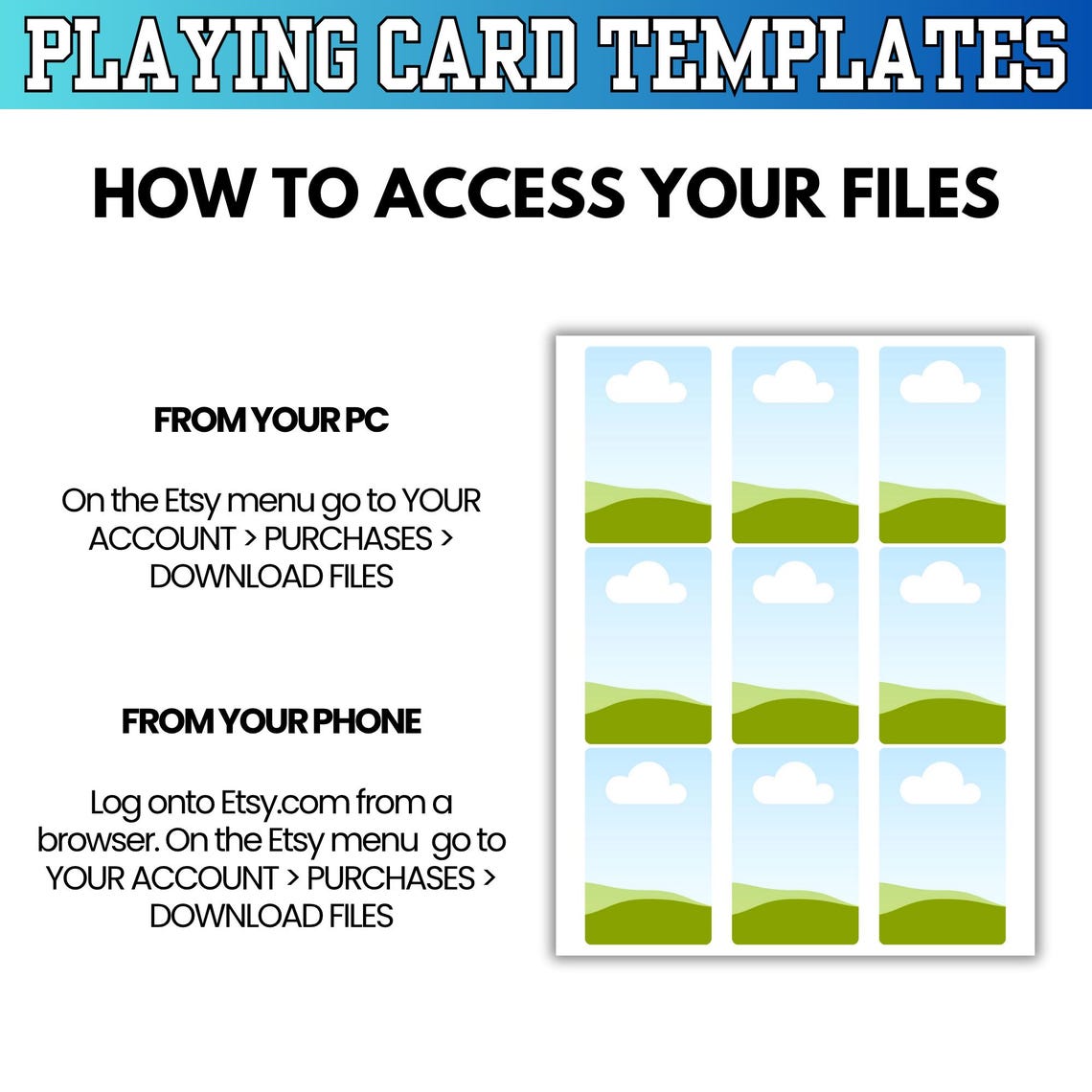 Blank Playing Card Canva Editable Template: Poker Card Templates - Etsy