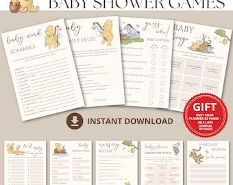 Winnie the Pooh Baby Shower Game Bundle: 26 Editable Winnie Games (Digital  Template)