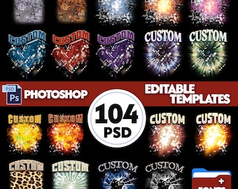 104 Bootleg T-Shirt Design Templates: Editable Custom Rap Tee Photoshop PSD Files