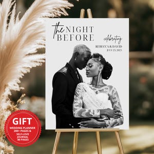 Rehearsal Dinner Welcome Sign: The Night Before Editable Wedding Party Decor
