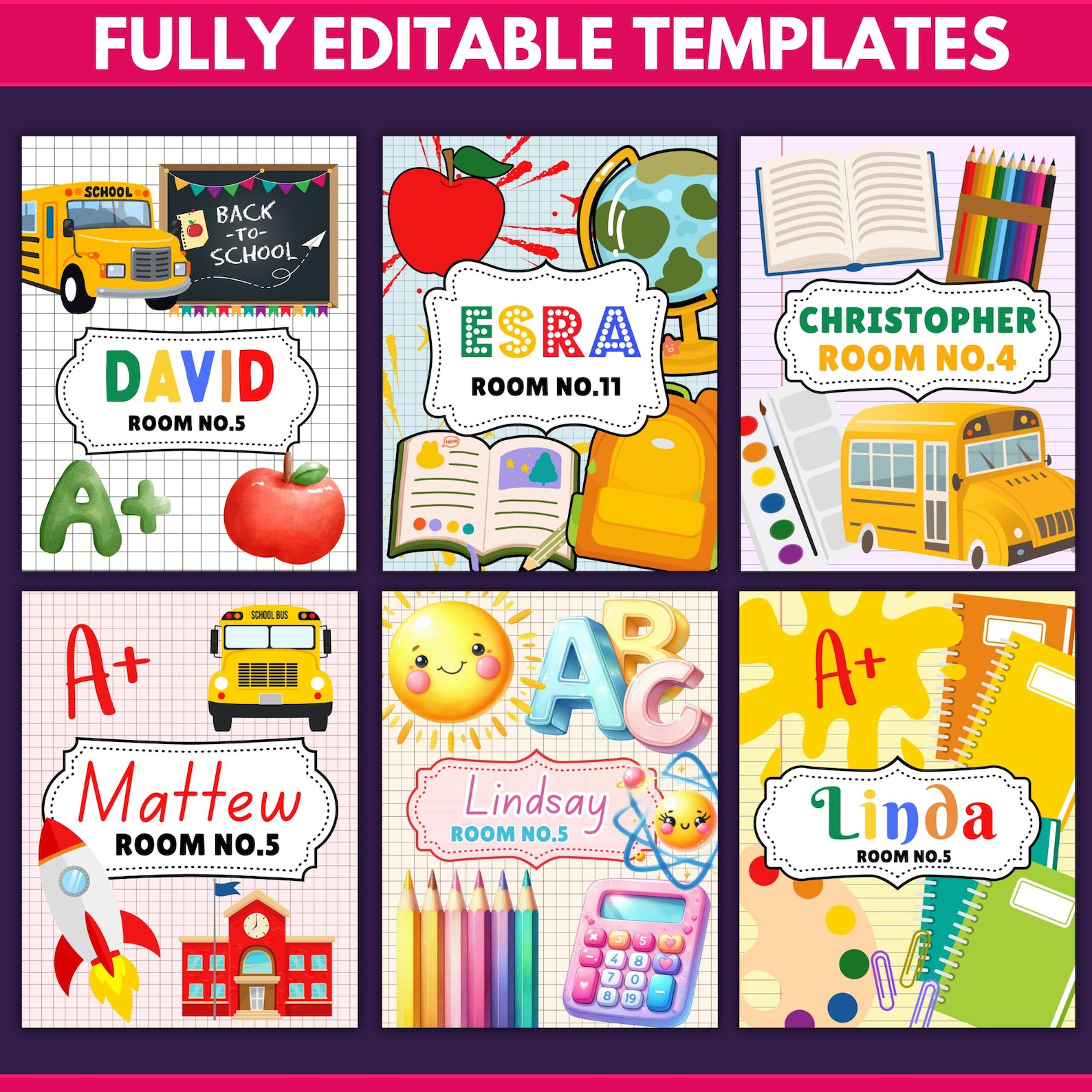 Editable Composition Notebook Cover Templates: Back to School Mega ...