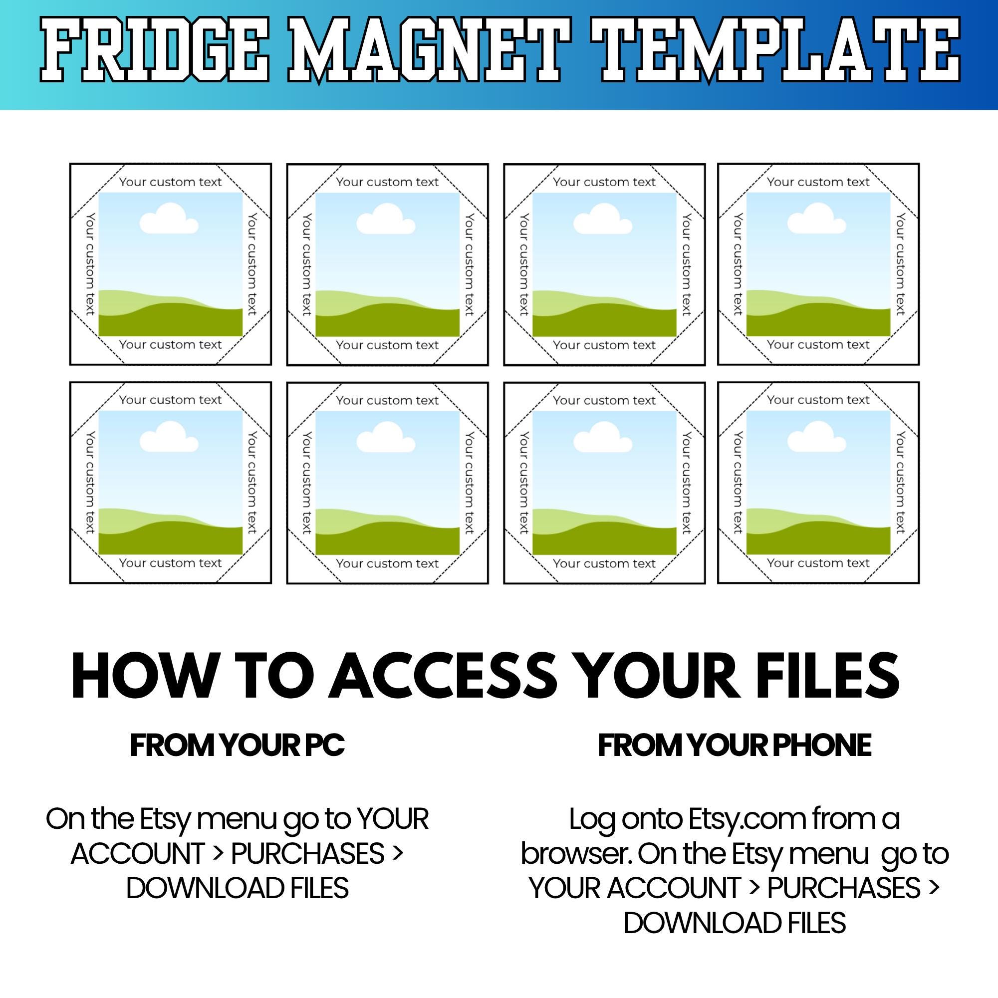 2x2 Square Fridge Magnet Canva Template: Magnet Maker Machine ...
